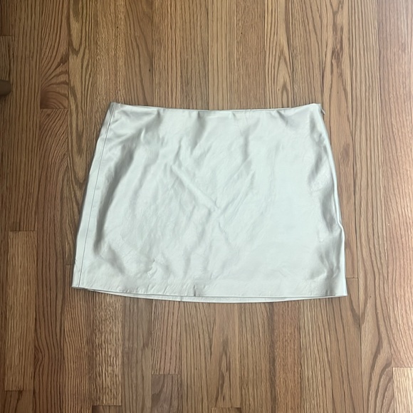 Mango Dresses & Skirts - MNG by Mango silver pleather skirt